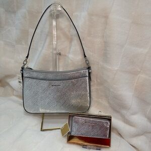 Michael Kors Jet Set Medium Zip Pouchette With Matching Wallet